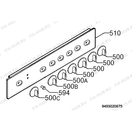 Взрыв-схема плиты (духовки) Zanussi ZHM755W - Схема узла Command panel 037